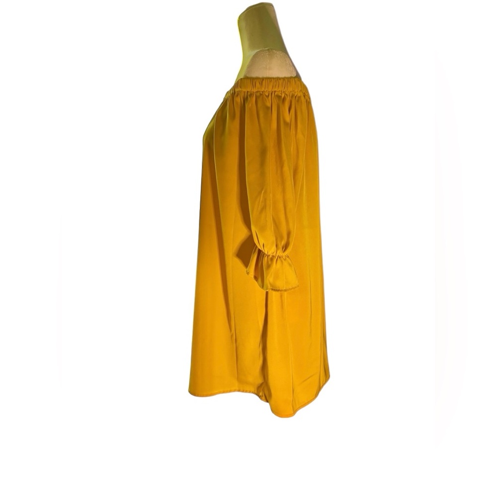 Forever 21 Mustard Off-Shoulder Shift Dress - Picture 3 of 9